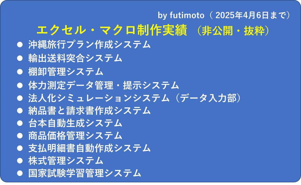 エクセルでマクロ（VBA）を作成して、作業の効率化を図ります