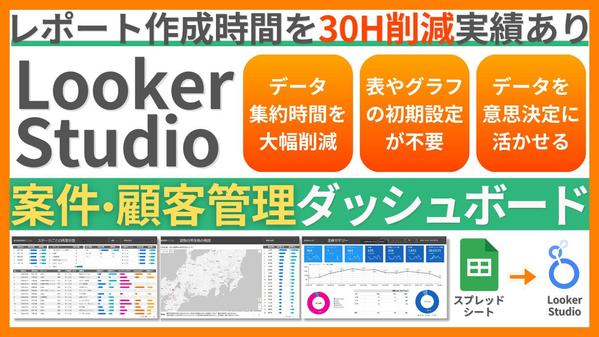 LookerStudioで案件・顧客管理スプレッドシートをダッシュボード化します