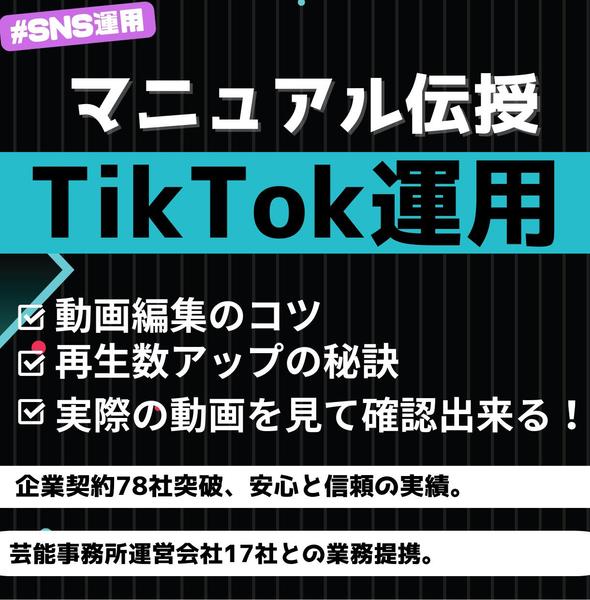 ランサーズ限定価格提供！！！TikTok運用代行します