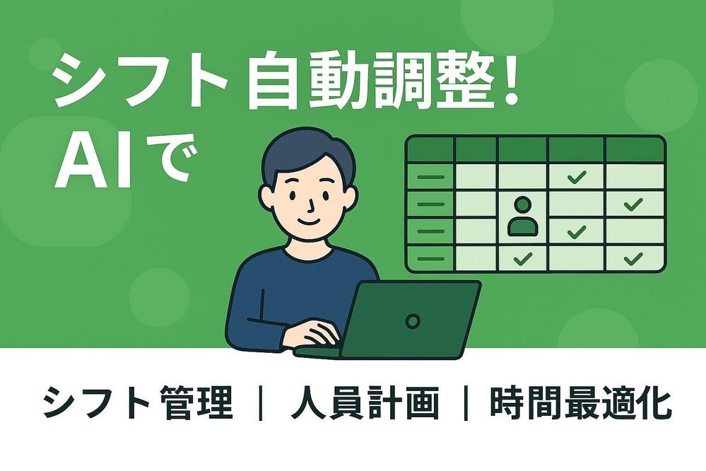 AIを活用することで自動で業務に最適なシフト表を作成します
