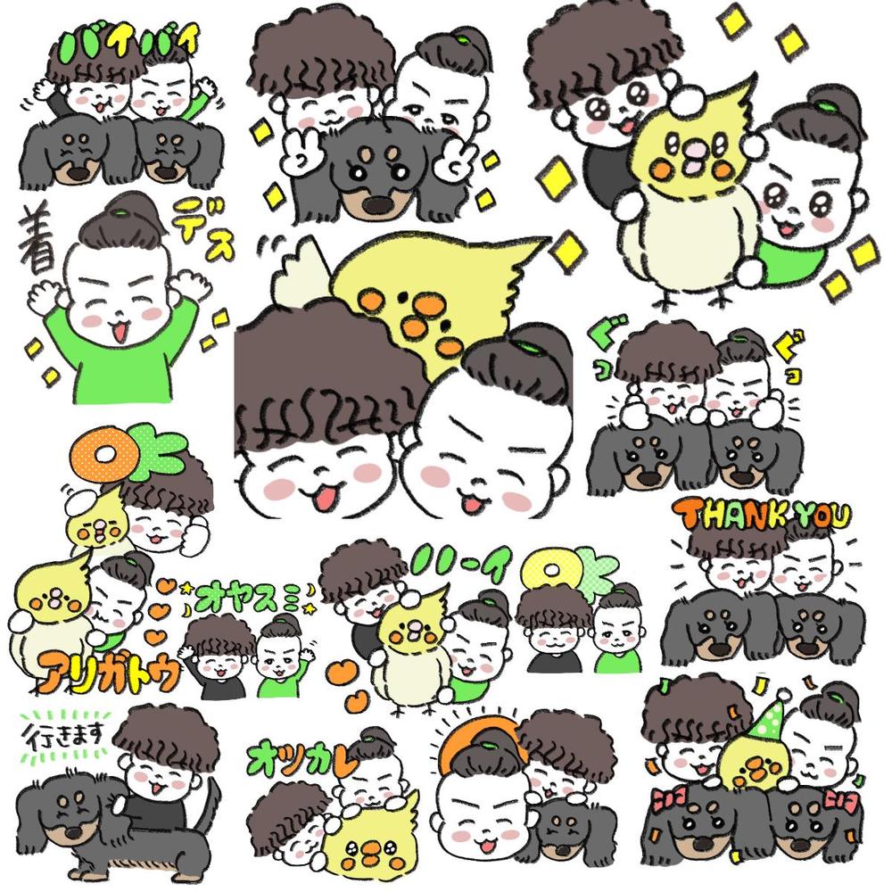 キャラクター風のゆるかわ似顔絵LINEスタンプお作りします