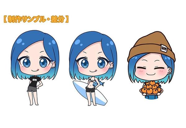 かわいくてポップな二頭身・ちびキャラをオーダーメイドで制作します