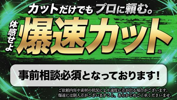 【2本分】最短当日納品！カット編集特化プランでお力添えいたします