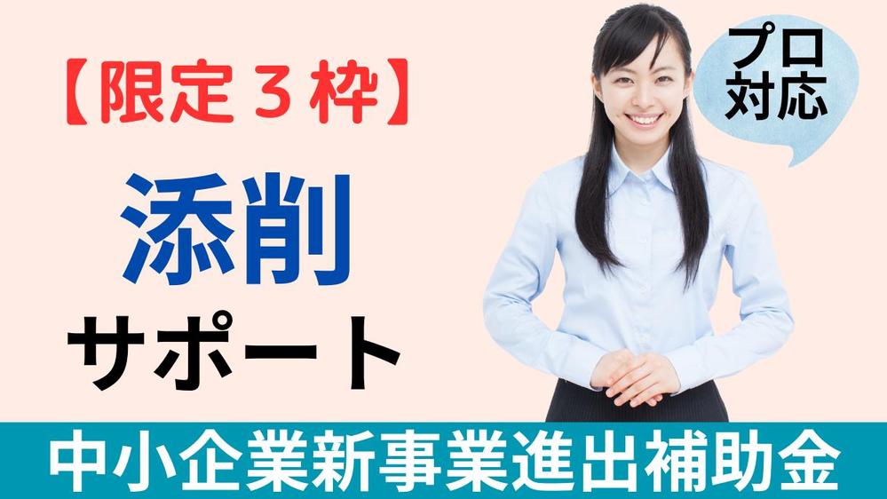 【高採択率＆高品質】限定３枠∥新事業進出補助金を、中小企業診断士が【添削】します