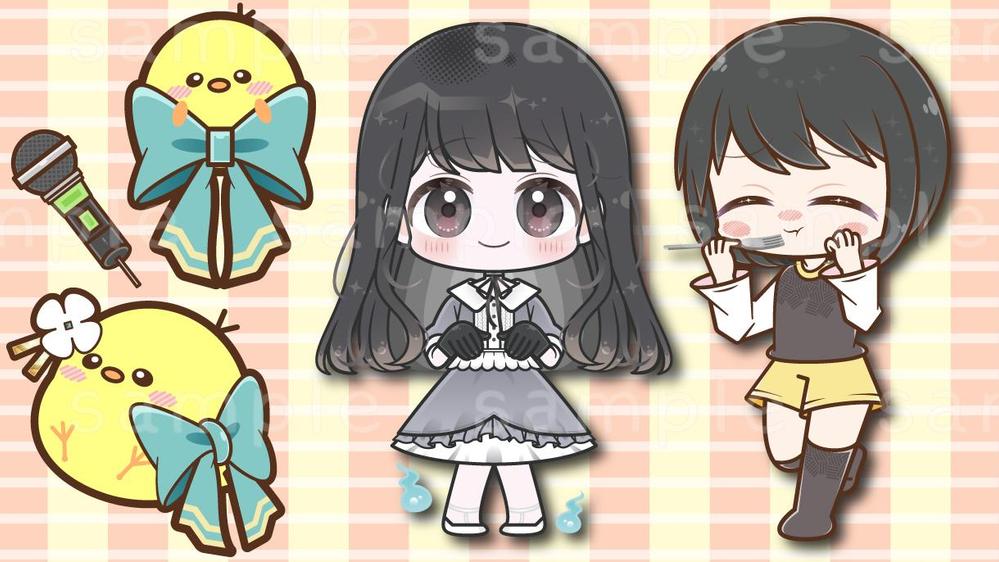【.aiデータ】ミニキャラをAdobe illustratorで制作いたします