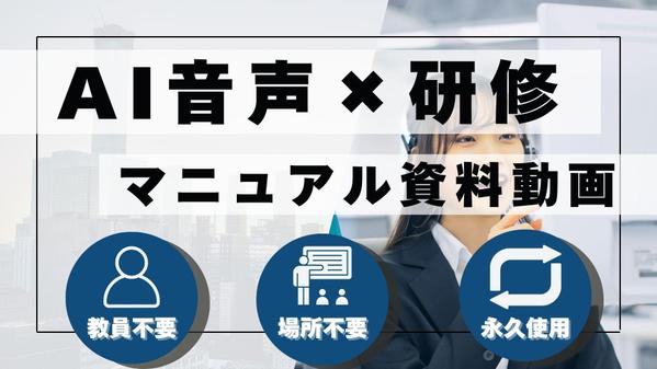 既存のマニュアル資料を高品質なAI音声技術で映像化し、業務効率を高めます