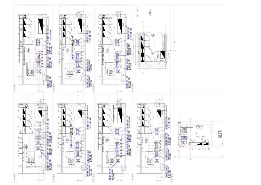 総合図・竣工図作成など、電気設備工事の図面作成、修正をお手伝いします