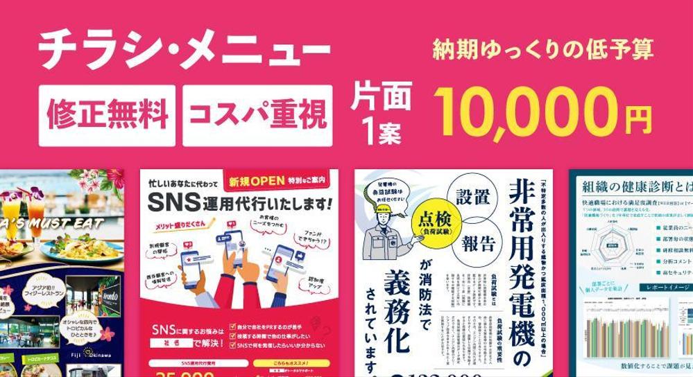 【修正は何回でも無料】10,000円から制作します