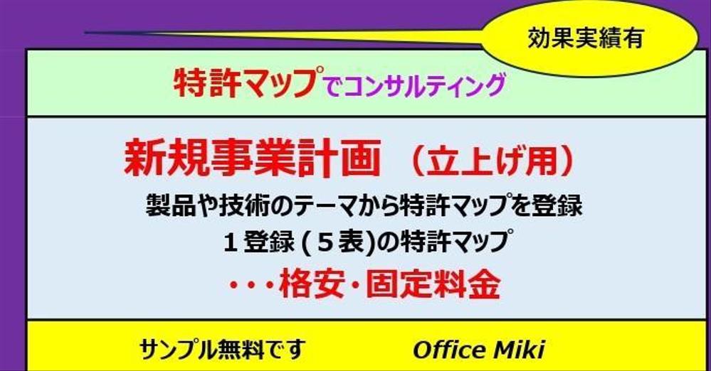 特許マップで、新規事業の立ち上げ（販売計画など）を支援します