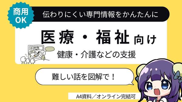 専門用語が伝わらない…を解決！医療・福祉情報を誰にでもわかる図解にします