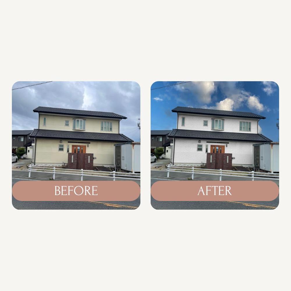 お家の外壁の貼り替えや、塗替えイメージを作成いたします