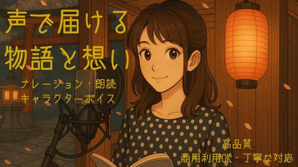 大会実績多数のナレーターが声で魅せる朗読・ナレーション製作を致します