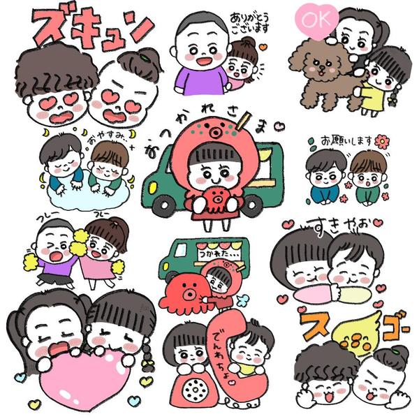 キャラクター風のゆるかわ似顔絵LINEスタンプお作りします