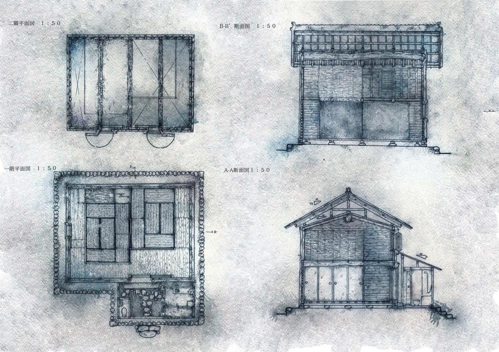 CAD図面やGoogleマップを元に、手書きで世界観のあるイラストを制作します