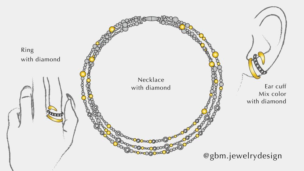 ジュエリー・アクセサリーの商品企画／デザイン画を制作します
