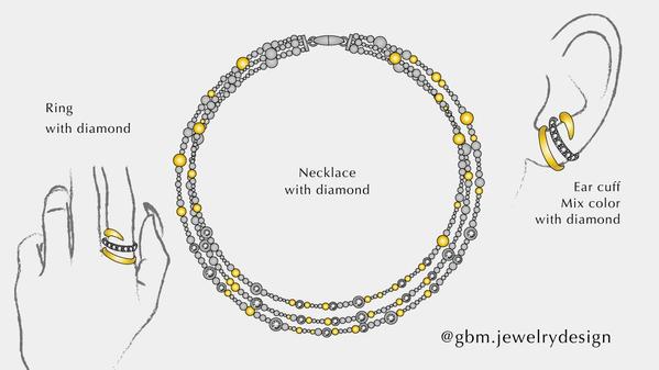 ジュエリー・アクセサリーの商品企画／デザイン画を制作します