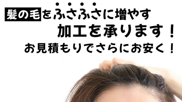 【画像編集/500円〜】髪の毛を増やすレタッチ加工・編集を承ります