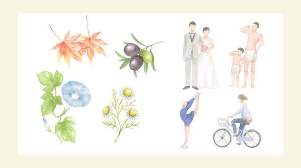 【商用利用可】水彩絵の具でやさしい雰囲気のリアルタッチのイラストを制作します