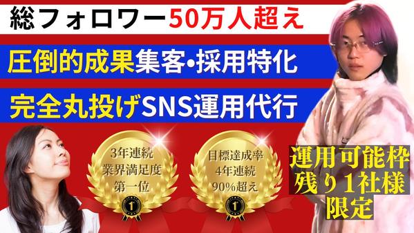 総フォロワー50万人の現役有名インフルエンサーが貴社のSNSアカウントを運用致します