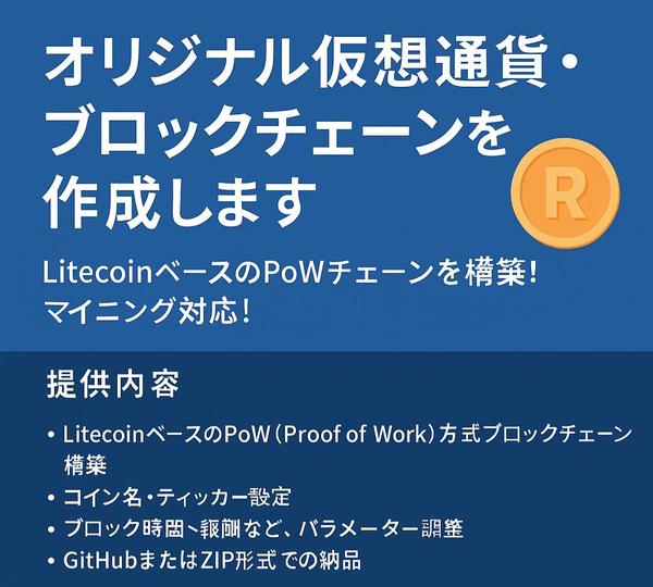 ライトコインベースでオリジナル仮想通貨・ブロックチェーンを作成します