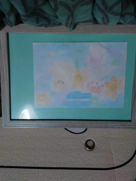 りく、とーいとね　りくとか産んでくれたみどり母ちゃんに　ひまわりも描いてもらったます