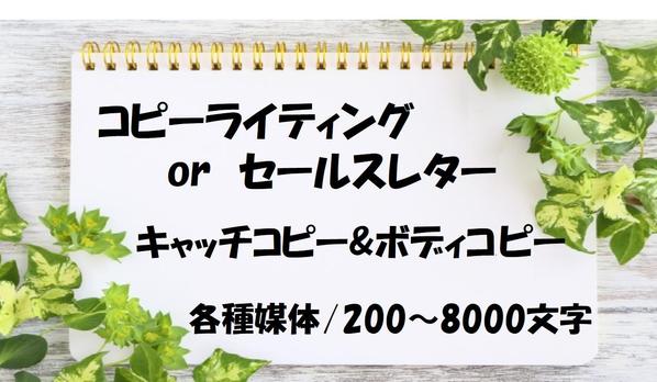 ✅《あなただけの言葉で》成果を生むキャッチ＆ボディコピー、ご要望に合わせて制作します