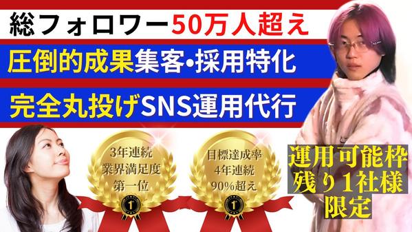 総フォロワー50万人の現役有名インフルエンサーが貴社のSNSアカウントを運用致します