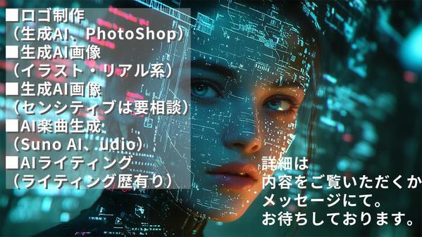 御社のロゴデザインや、AI生成画像（センシティブはご相談下さい）を制作いたします