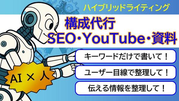 【構成 代行】記事・台本・資料の構成だけ作成して欲しい！伝わる構成を作成します