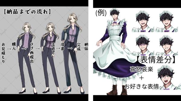 【他サイト依頼数200件以上】万人受けするアニメ塗り全身立ち絵イラスト制作します