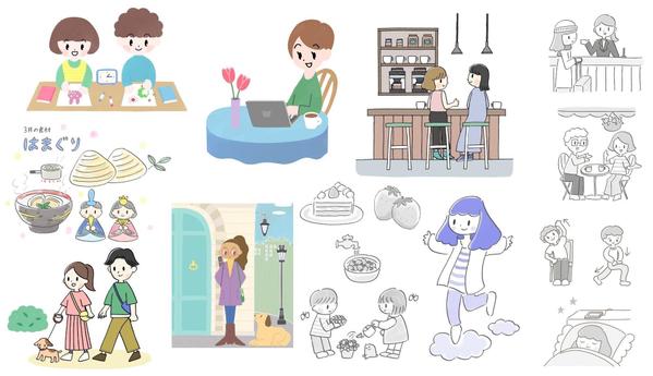 シンプルで柔らかい、親しみやすいイラストやキャラクターを制作いたします