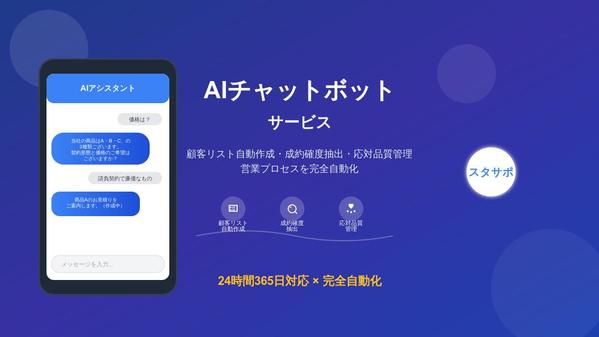 貴社のHPやLINE等にAIチャットボットを配置します