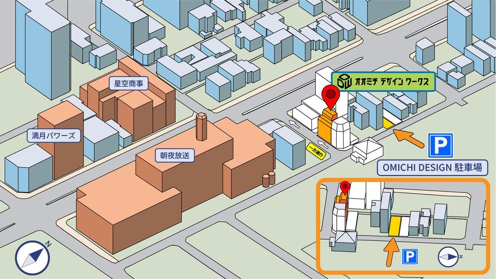「地図のイラスト屋」3DCADから制作！立体感ある地図イラストを描きます