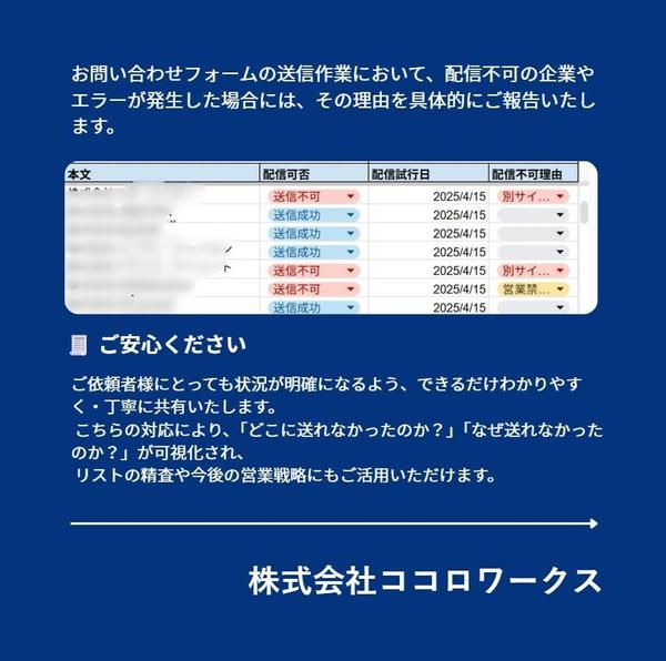 【全て手作業】【送信不可理由も記載】1件15円問い合わせフォームの営業代行承ります