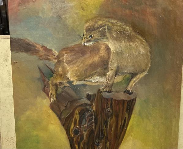 油絵（サイズはF0からF8程度）であなたのペットやお好きな動物を描きます