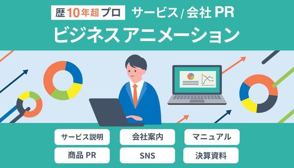 プロのイラストで、サービス紹介/会社紹介などのPR動画を制作します
