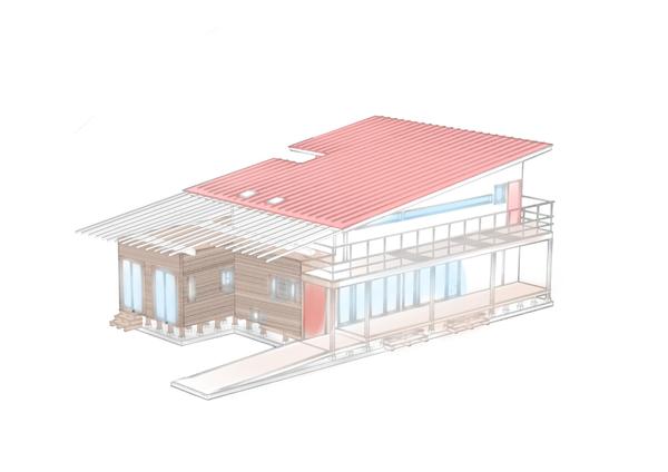 図面とパースを掛け合わしクライアントがイメージしやすいプレゼンシートを描きます