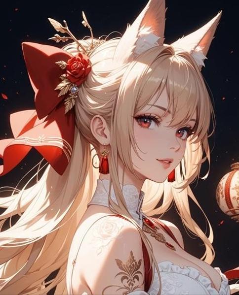 ②アニメに出てきそうな狐っ子を幻想的にイメージして制作してます