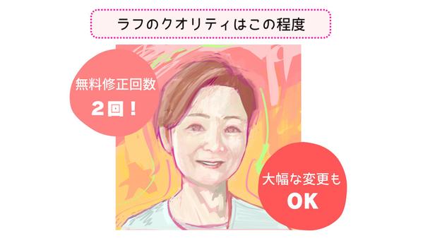 商用OK！お写真からそっくりでポップなカラフル似顔絵を描きます
