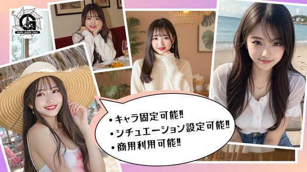 商用利用可能なAI画像の生成及び画像の編集・レタッチ、画像合成をし
ます