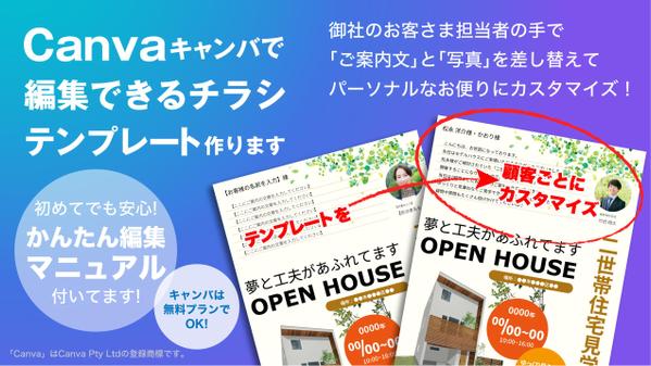 Canva（キャンバ）で編集できる“パーソナルなチラシ”テンプレート制作します