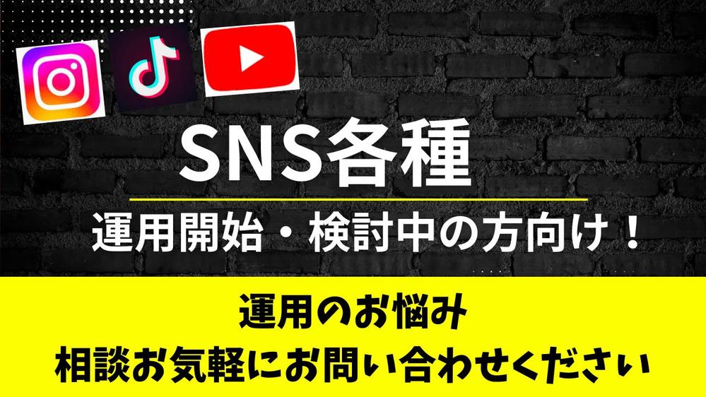 SNS各種の運用でお困りの事業者様必見！運用まで伴走致します