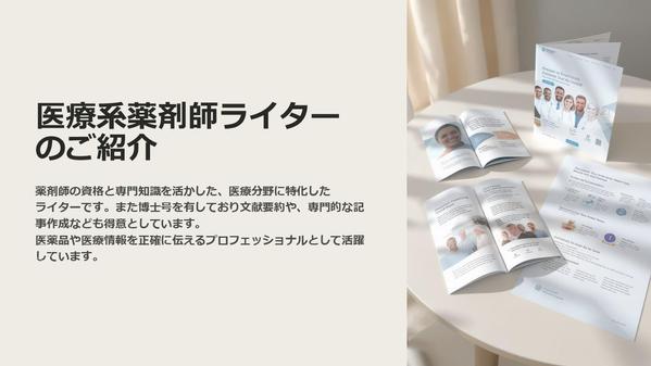 【医療・医薬向け】薬剤師がエビデンスに基づいた医療記事を作成します