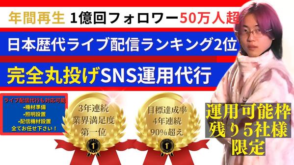 総フォロワー50万人の現役有名インフルエンサーが貴社のSNSアカウントを運用致します