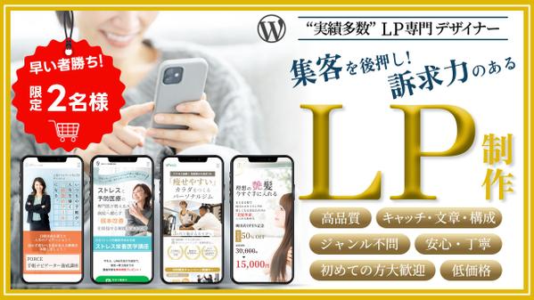 限定2名様！特別価格で【徹底! 訴求力】 魅力を最大限に伝える高品質LPを制作します