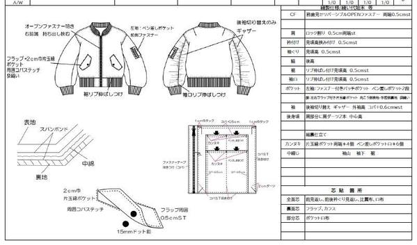 レディース（メンズ・キッズ要相談）アパレル縫製仕様書作成します