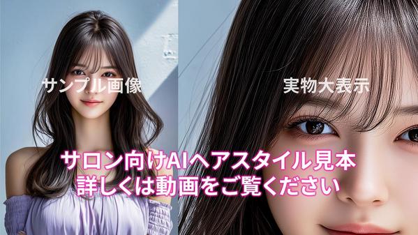 【 ヘアサロン用 】女性 ヘアスタイル見本を画像生成いたします