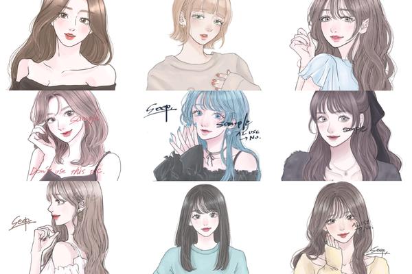 大人可愛い雰囲気のイラストやサムネイル・アイコンを制作します