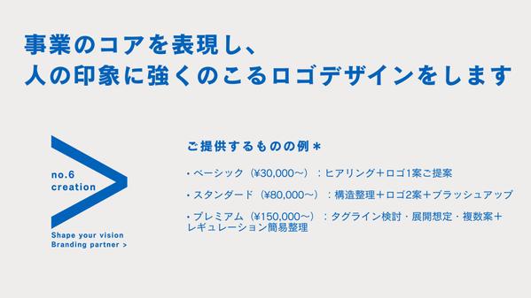 事業のコアを表現し、人の印象に強く残るロゴデザインをします