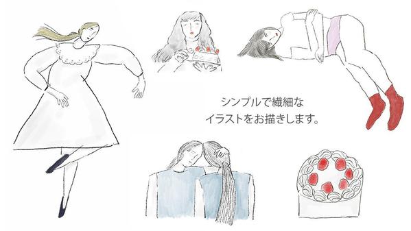 WEBや印刷物、ブランディングに最適な、オシャレな筆タッチの線画イラストを制作します